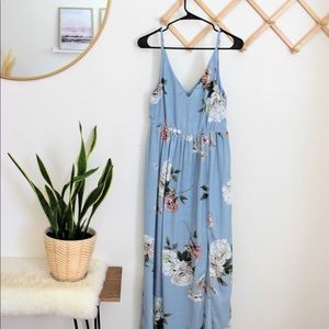 Nordstrom Light Blue Floral Maxi Dress